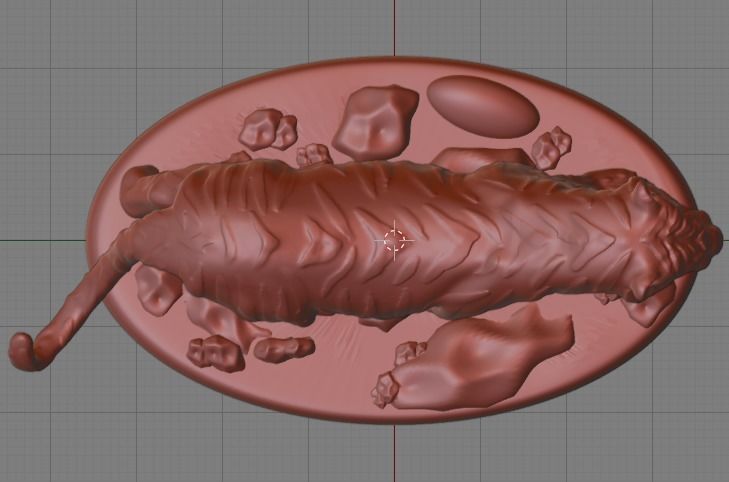 Tiger statue of 3D print model_8