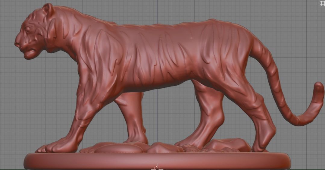 Tiger statue of 3D print model_5