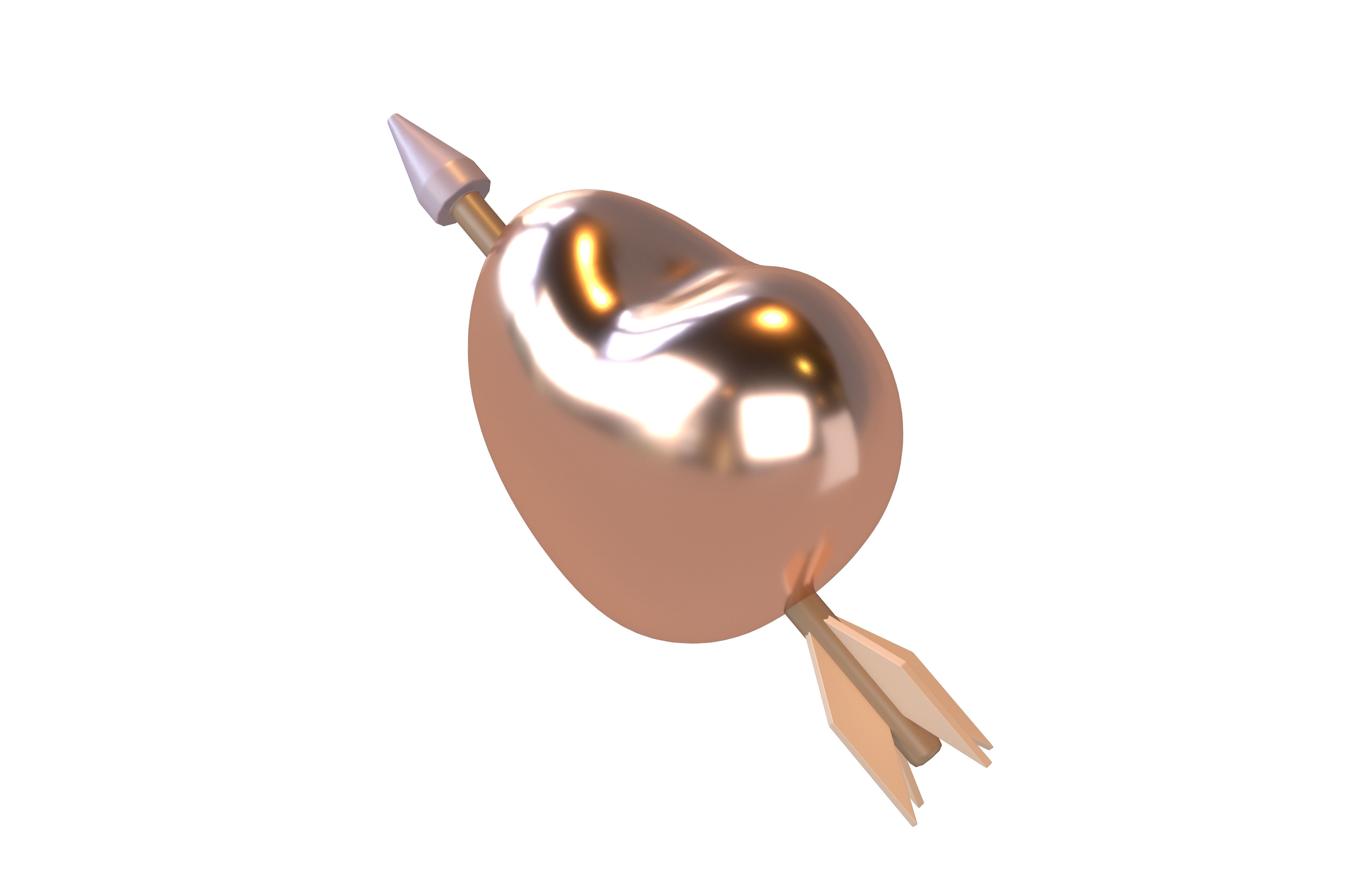 Heart With Arrow v1 012 Low-poly 3D model_2