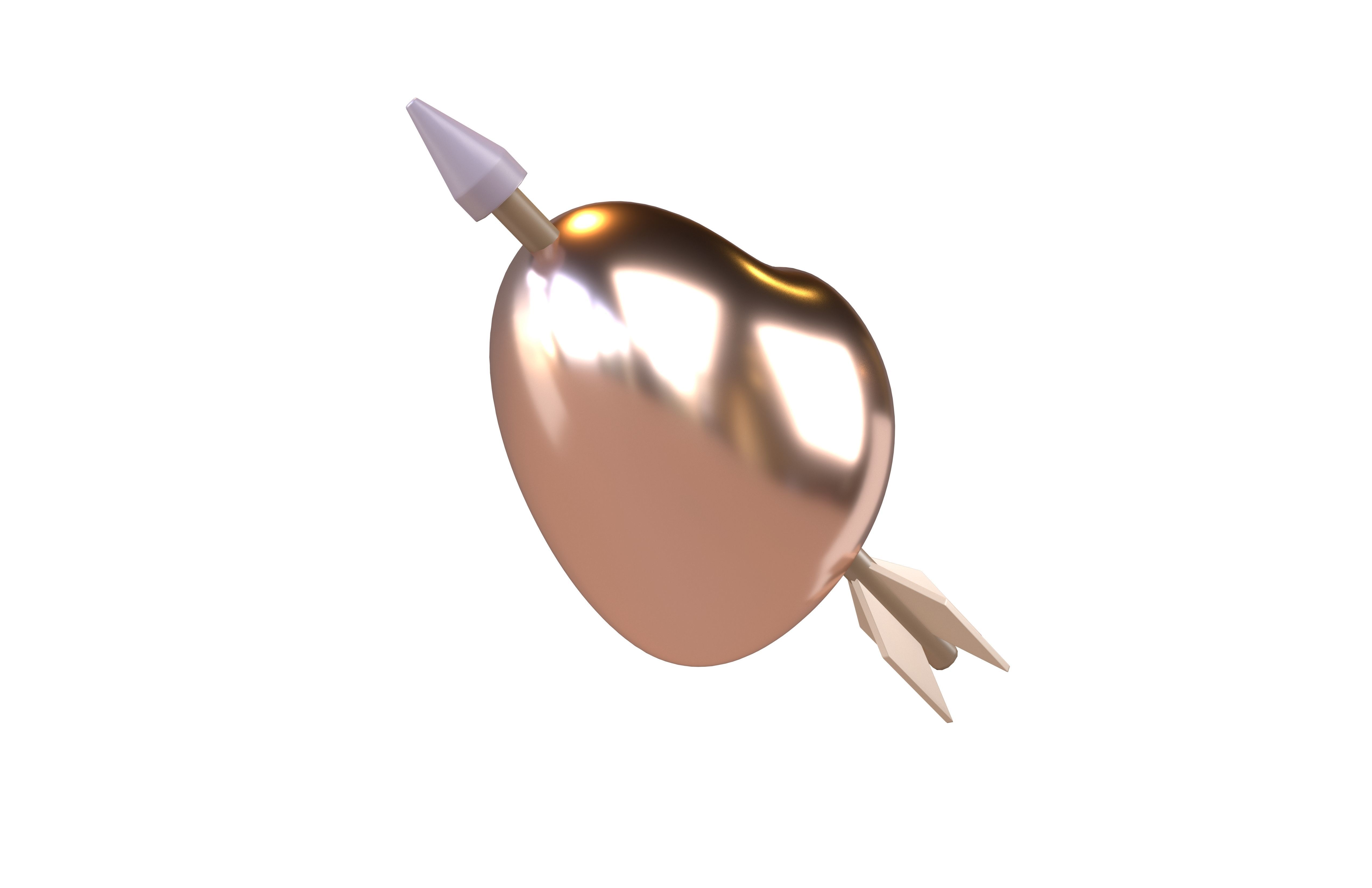 Heart With Arrow v1 012 Low-poly 3D model_3