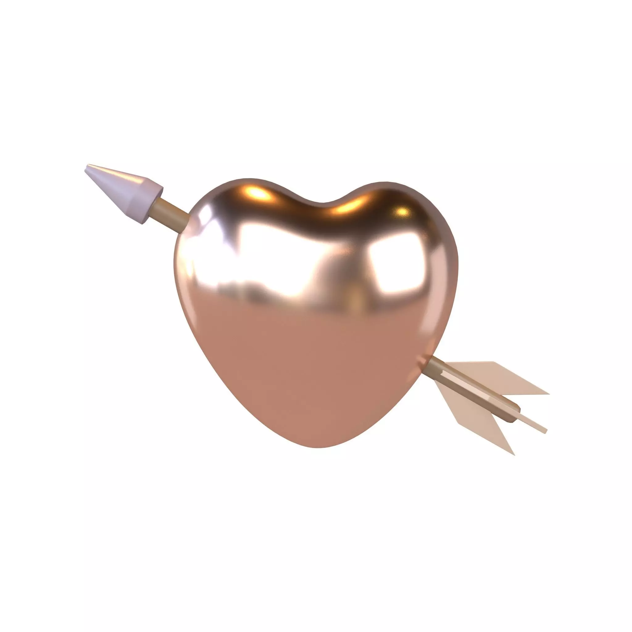 Heart With Arrow v1 012 Low-poly 3D model_0