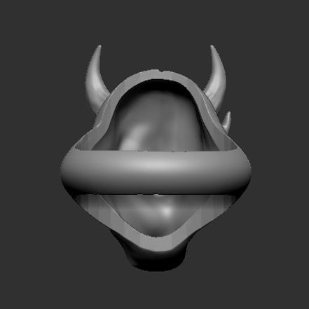 Ring Pendant Oni Skull 3D print model_7