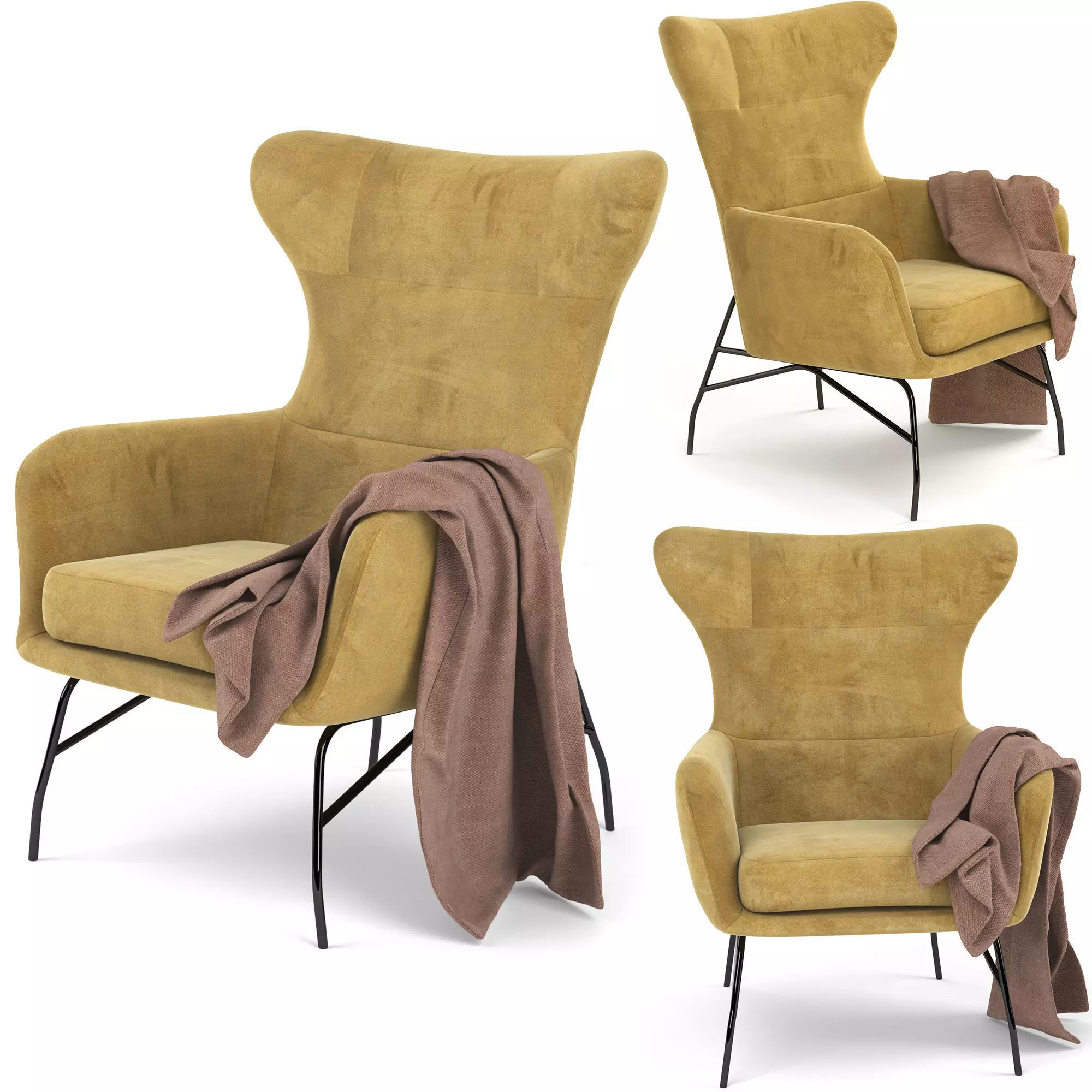 Mono Armchair Lime 3D model