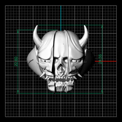 Ring Oni Skull 3D print model_8