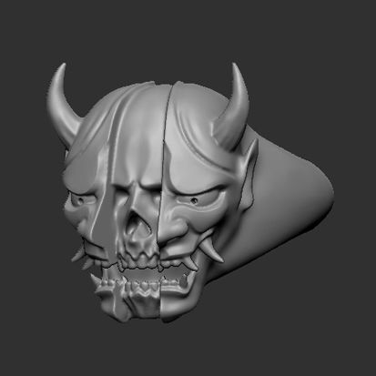 Ring Oni Skull 3D print model_5
