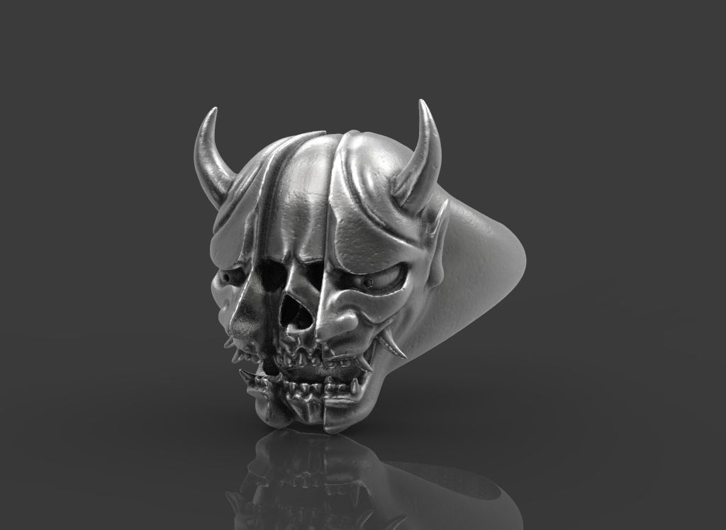 Ring Oni Skull 3D print model_1