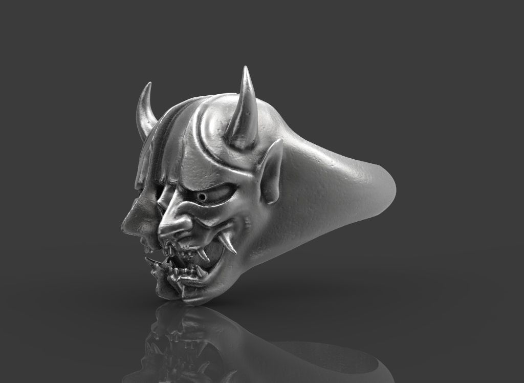 Ring Oni Skull 3D print model_2