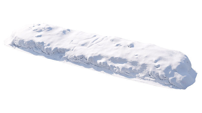 Realistic snowdrift snow pile 3D model