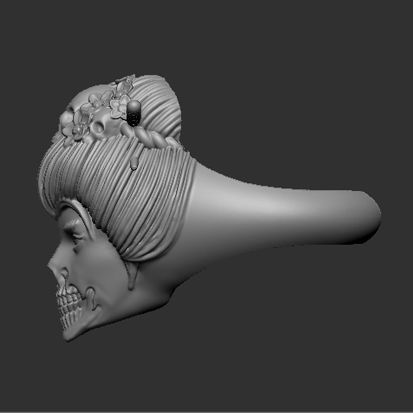 Ring Geisya Skull 3D print model_6