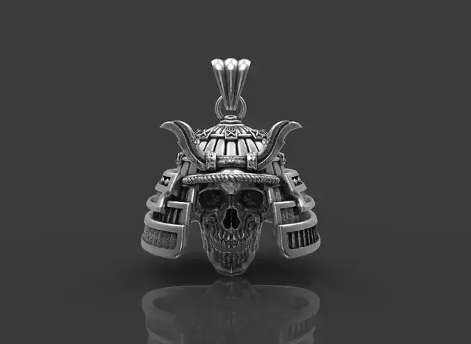 Pendant Samurai Skull