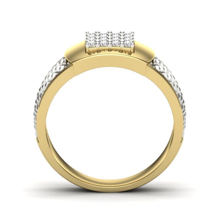 Stylish ring with diamonds 3D print model 3D print model_2
