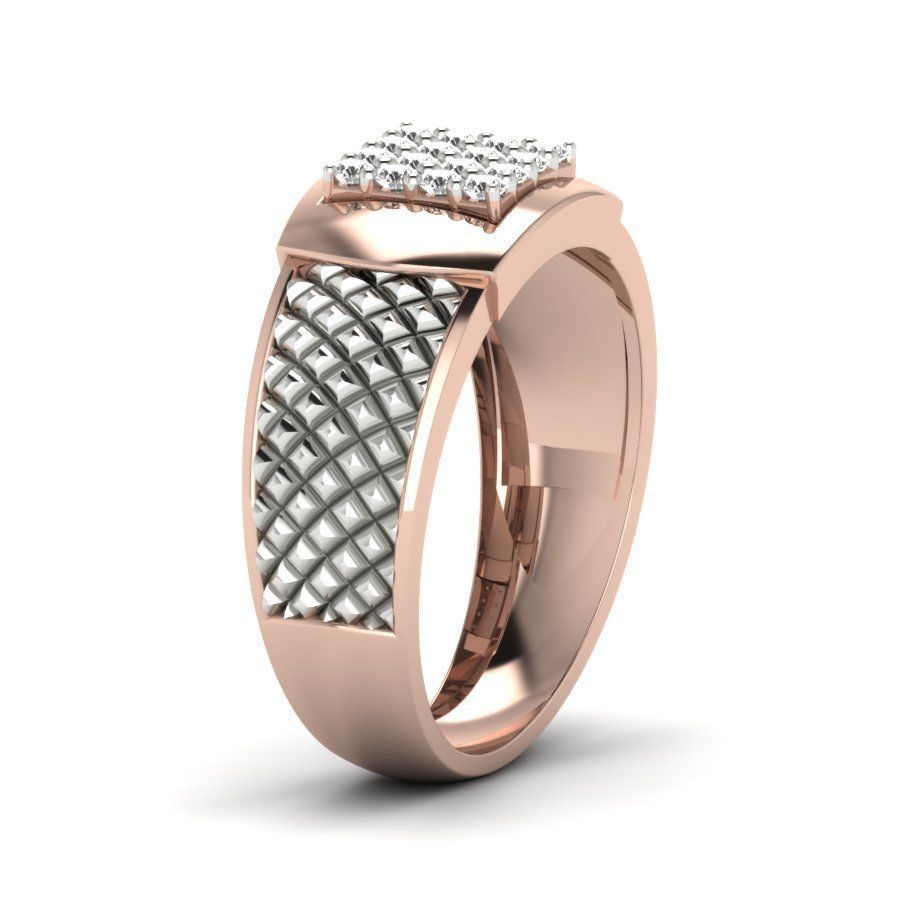 Stylish ring with diamonds 3D print model 3D print model_11