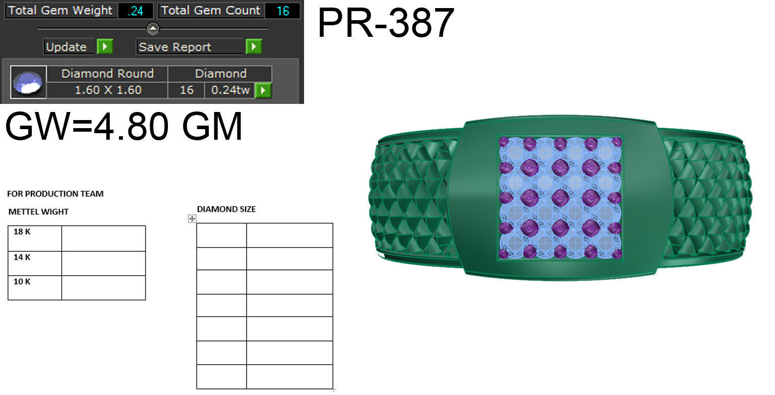 Stylish ring with diamonds 3D print model 3D print model_18