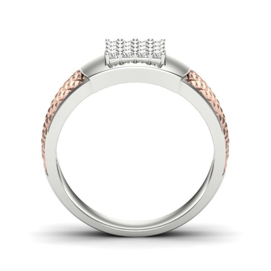 Stylish ring with diamonds 3D print model 3D print model_22