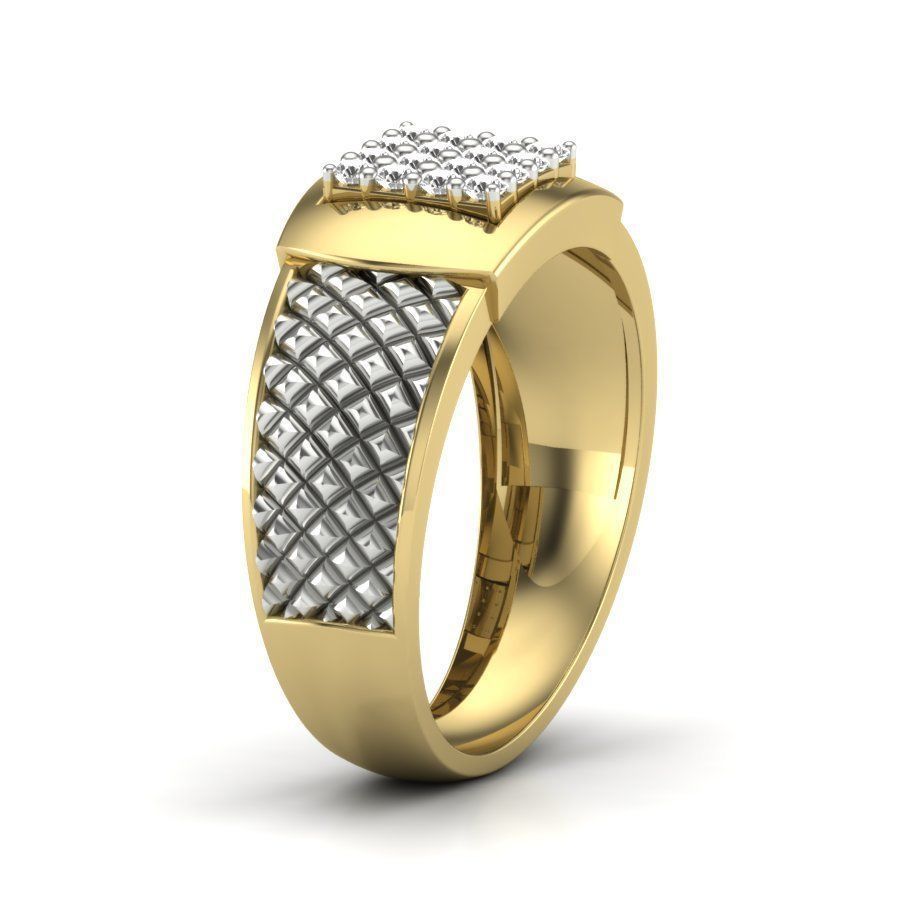 Stylish ring with diamonds 3D print model 3D print model_4