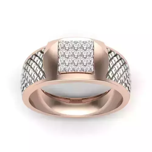 Stylish ring with diamonds 3D print model