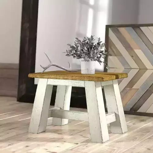Burren Shabby Elegance Vanity Stool 3D model