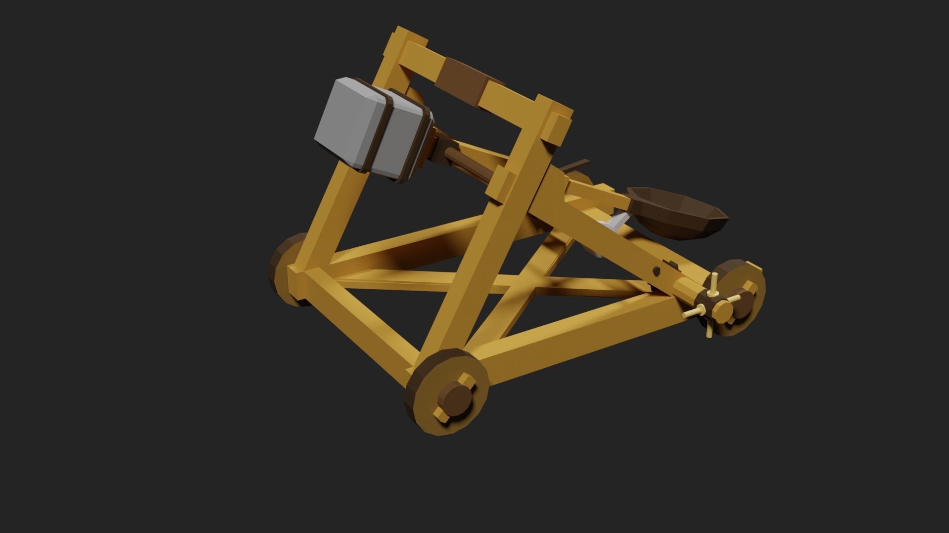 Lowpoly Catapult Low-poly 3D model_20