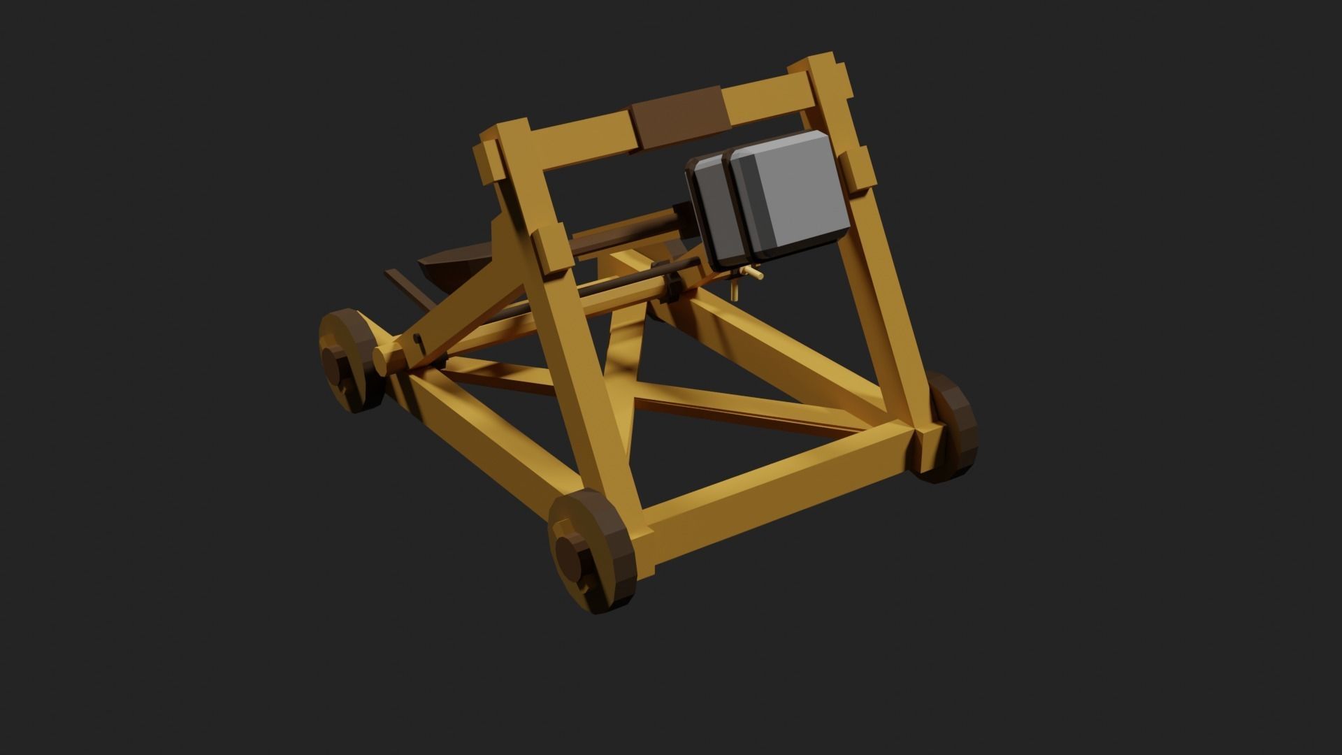 Lowpoly Catapult Low-poly 3D model_15