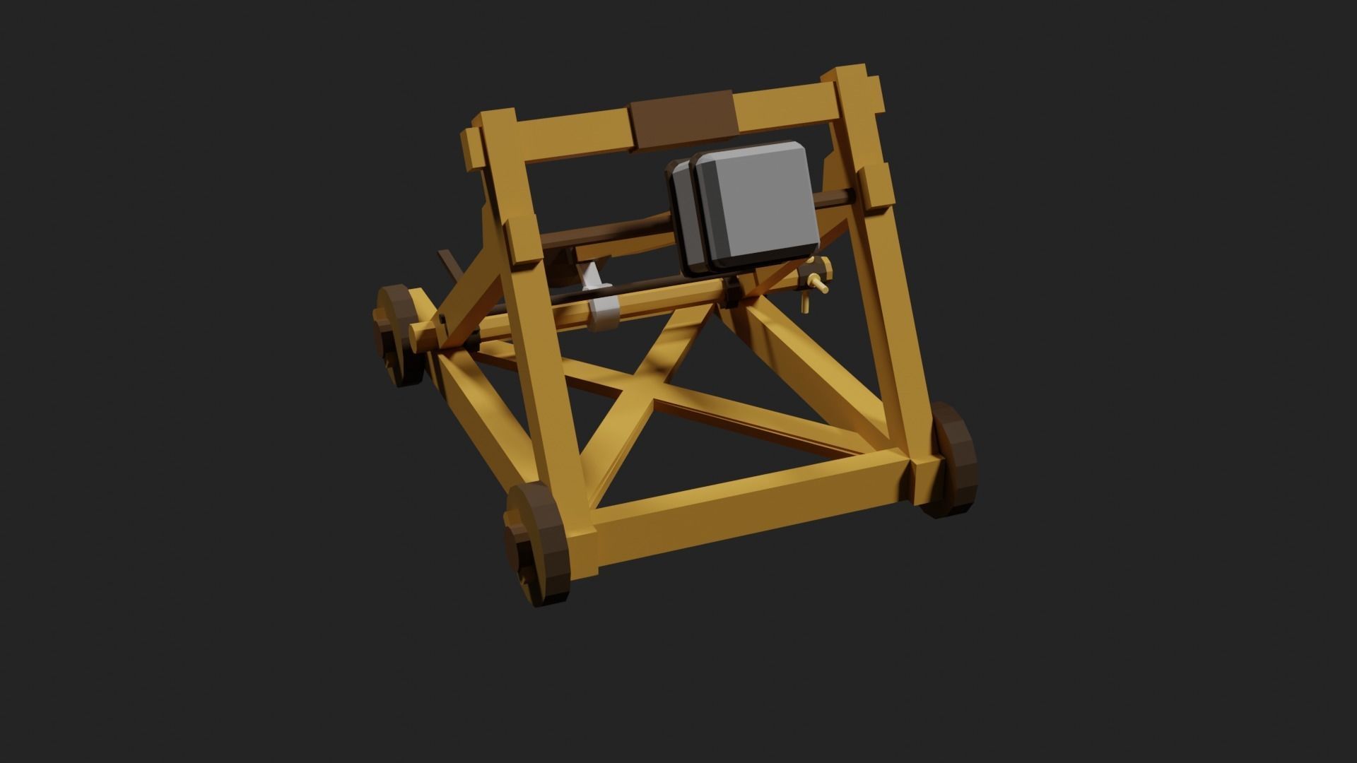 Lowpoly Catapult Low-poly 3D model_16