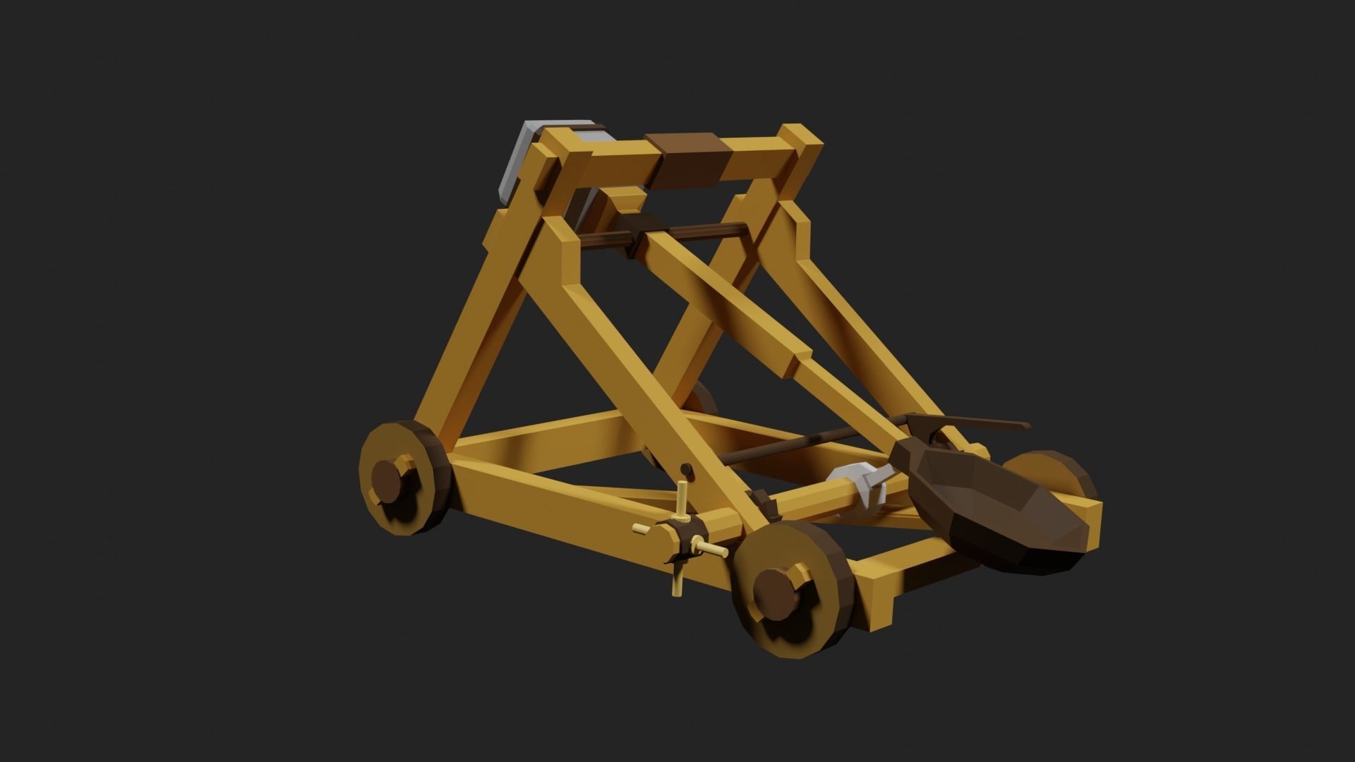 Lowpoly Catapult Low-poly 3D model_29