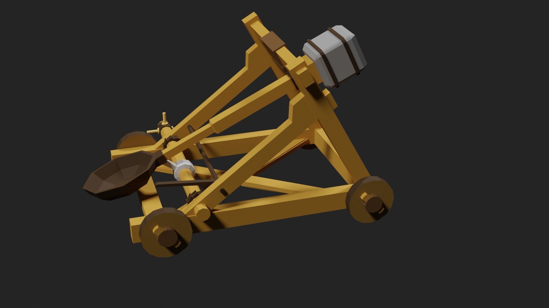Lowpoly Catapult Low-poly 3D model_8