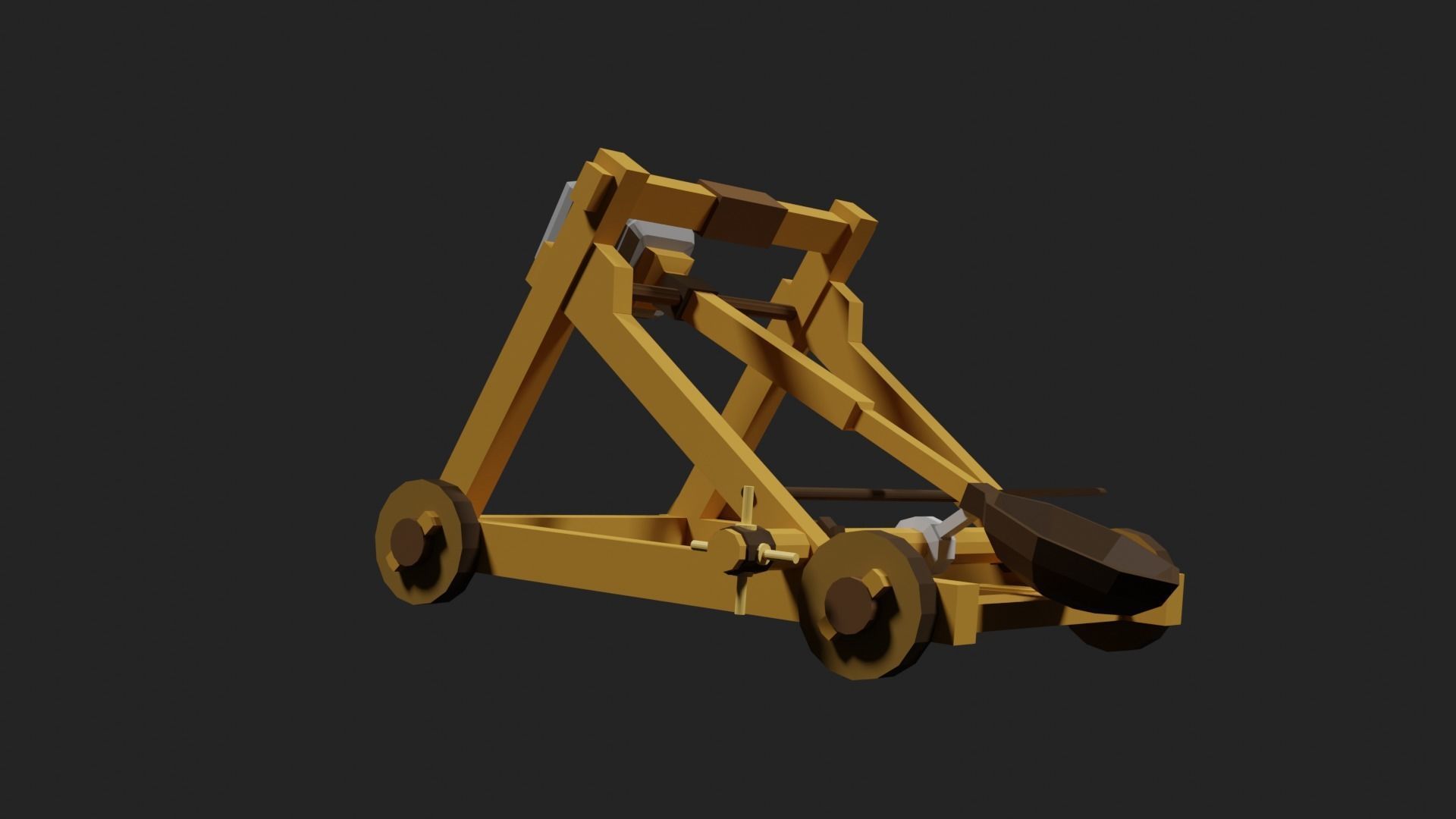 Lowpoly Catapult Low-poly 3D model_32