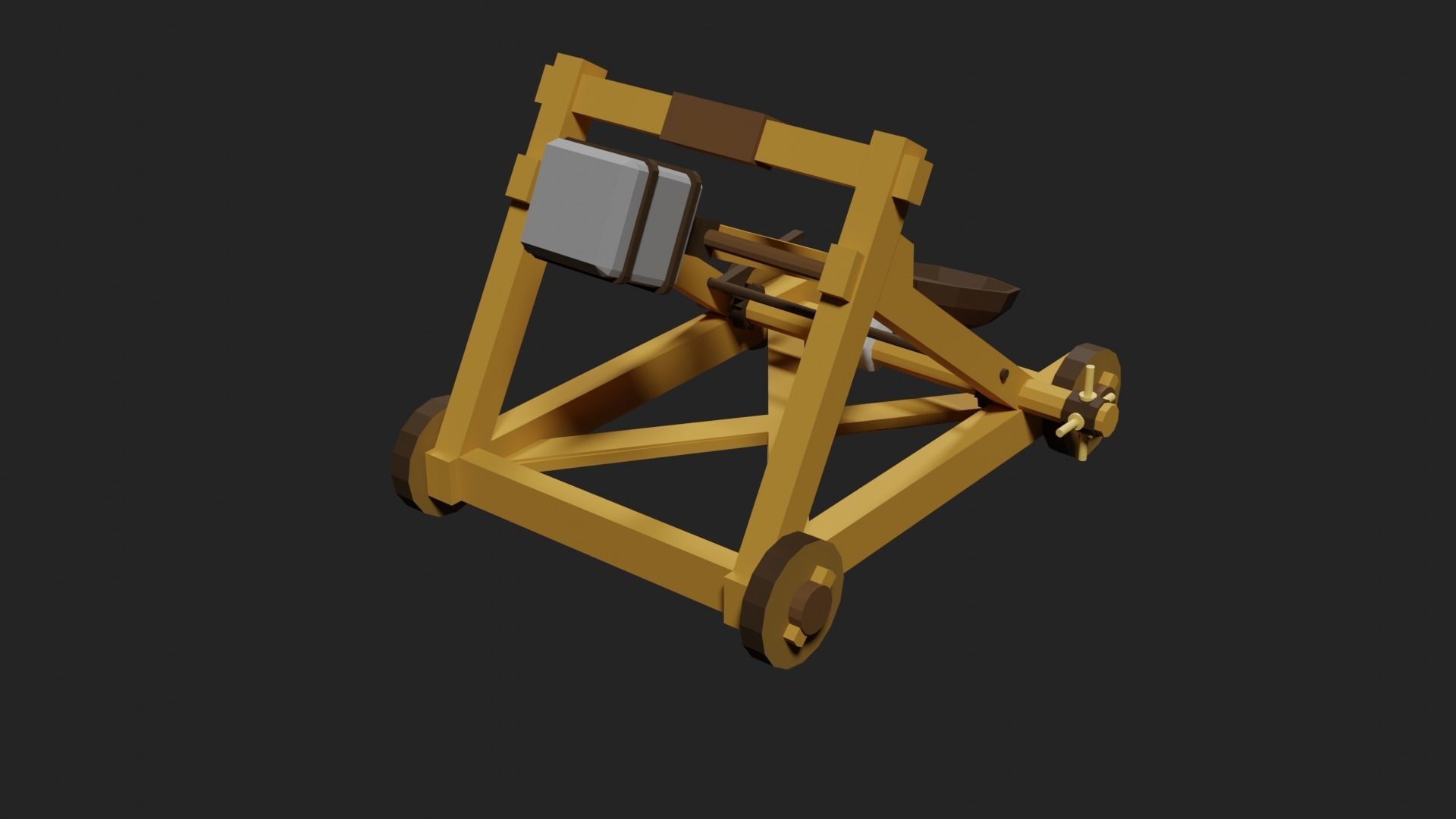 Lowpoly Catapult Low-poly 3D model_19