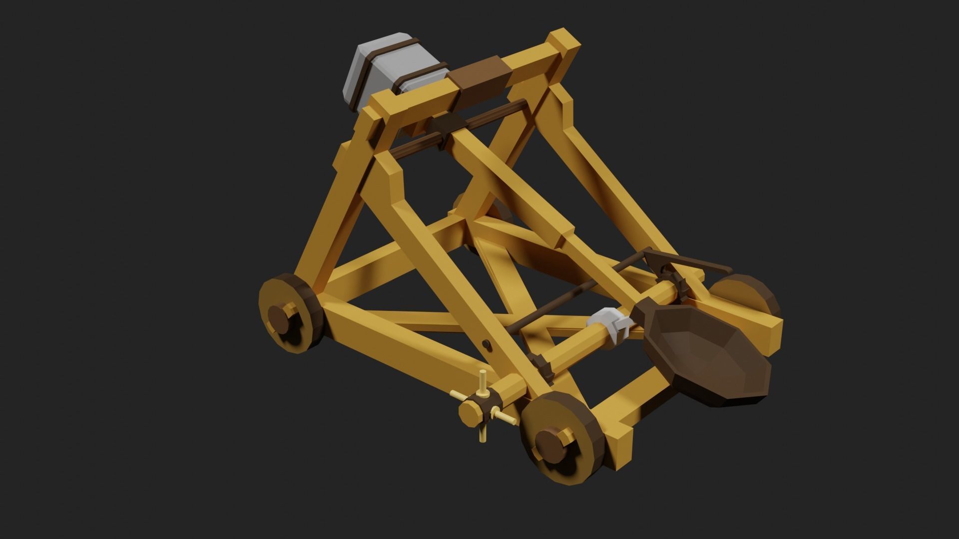 Lowpoly Catapult Low-poly 3D model_25