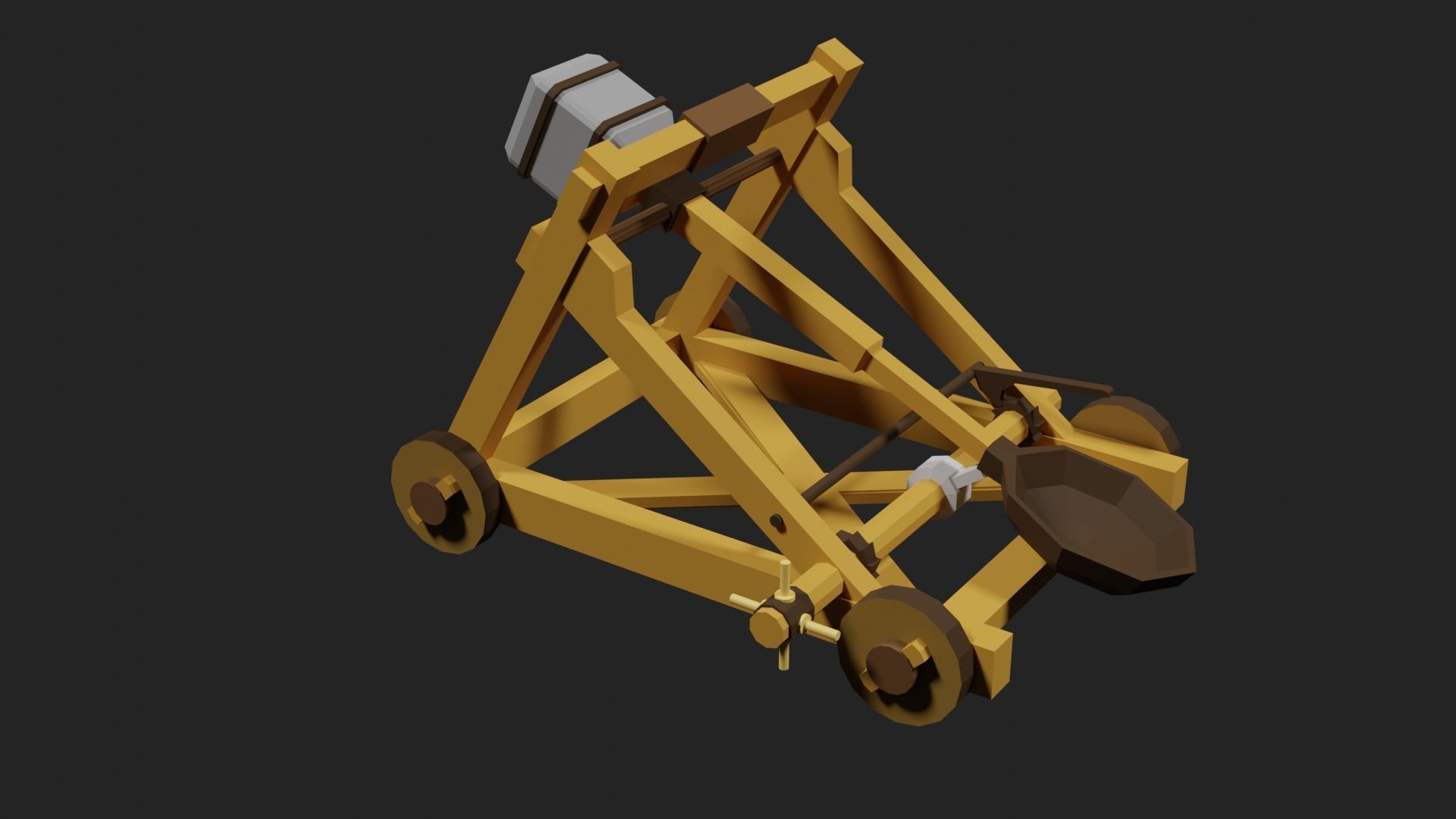 Lowpoly Catapult Low-poly 3D model_24