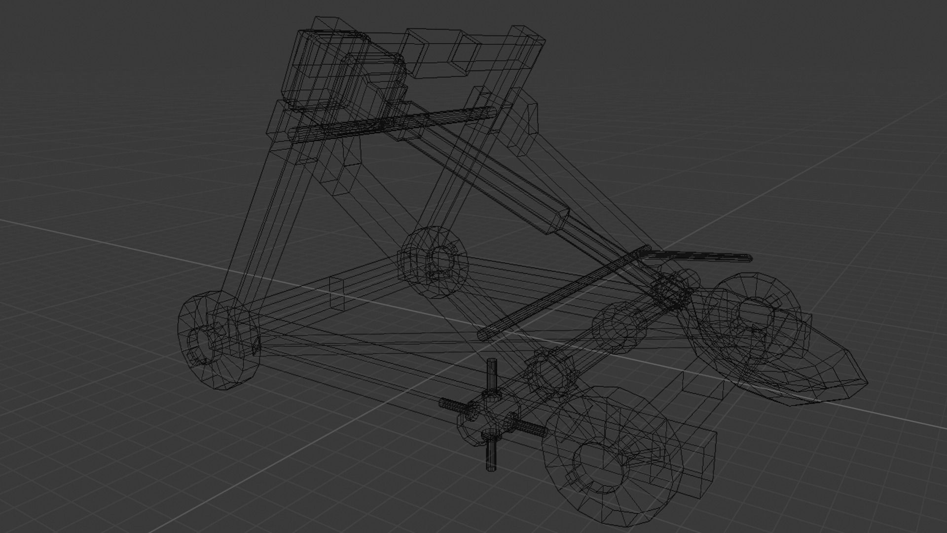 Lowpoly Catapult Low-poly 3D model_33