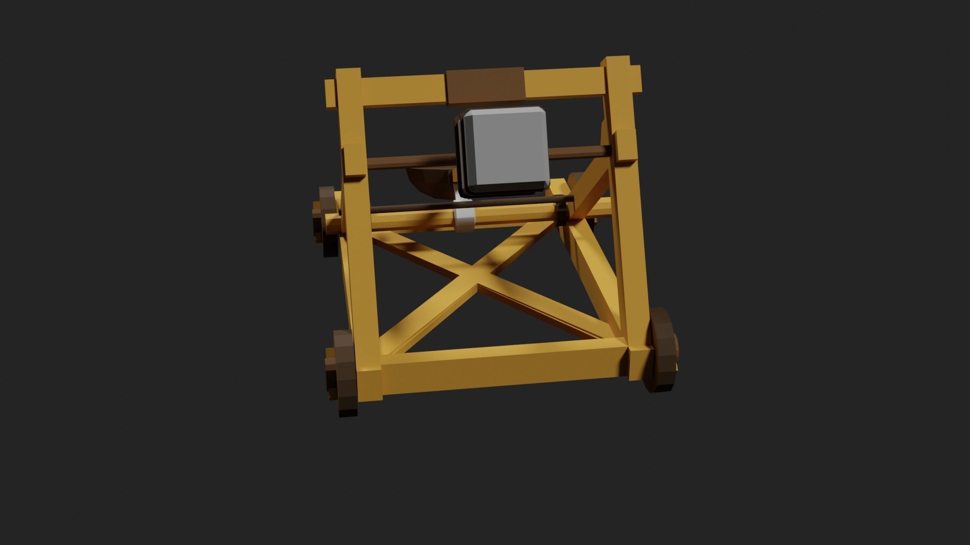 Lowpoly Catapult Low-poly 3D model_17