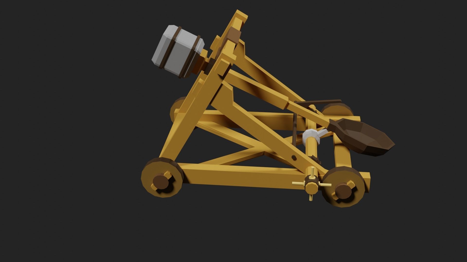 Lowpoly Catapult Low-poly 3D model_22