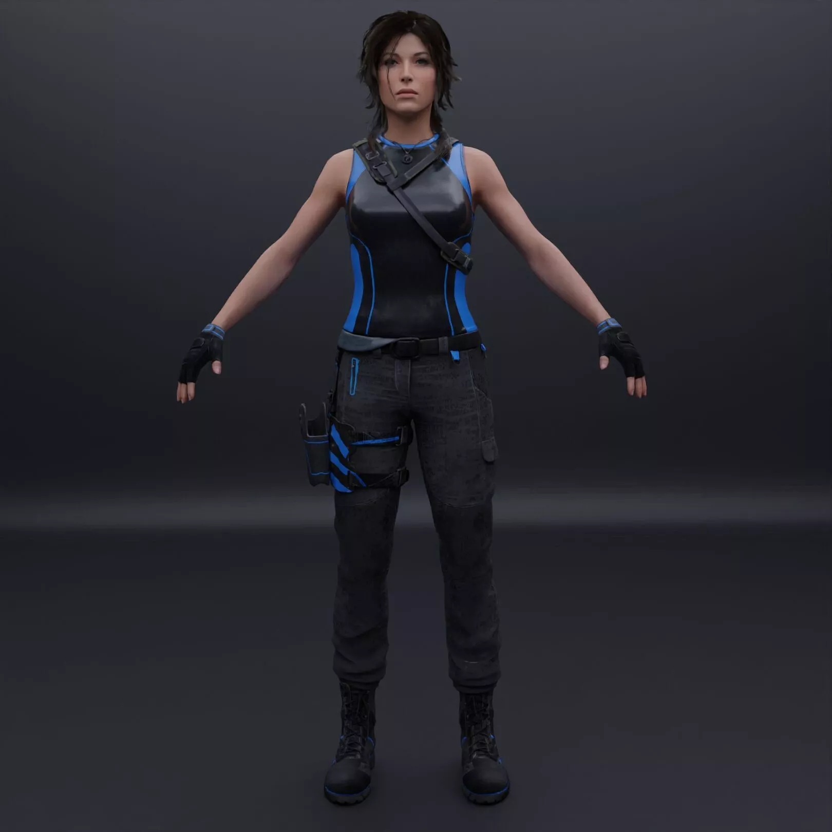 Lara Croft Tom Raider Sci fi RIGGED Game Ready 3D model