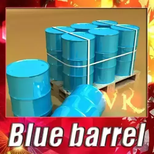 Blue Metal Drums and Pallet High Resolution