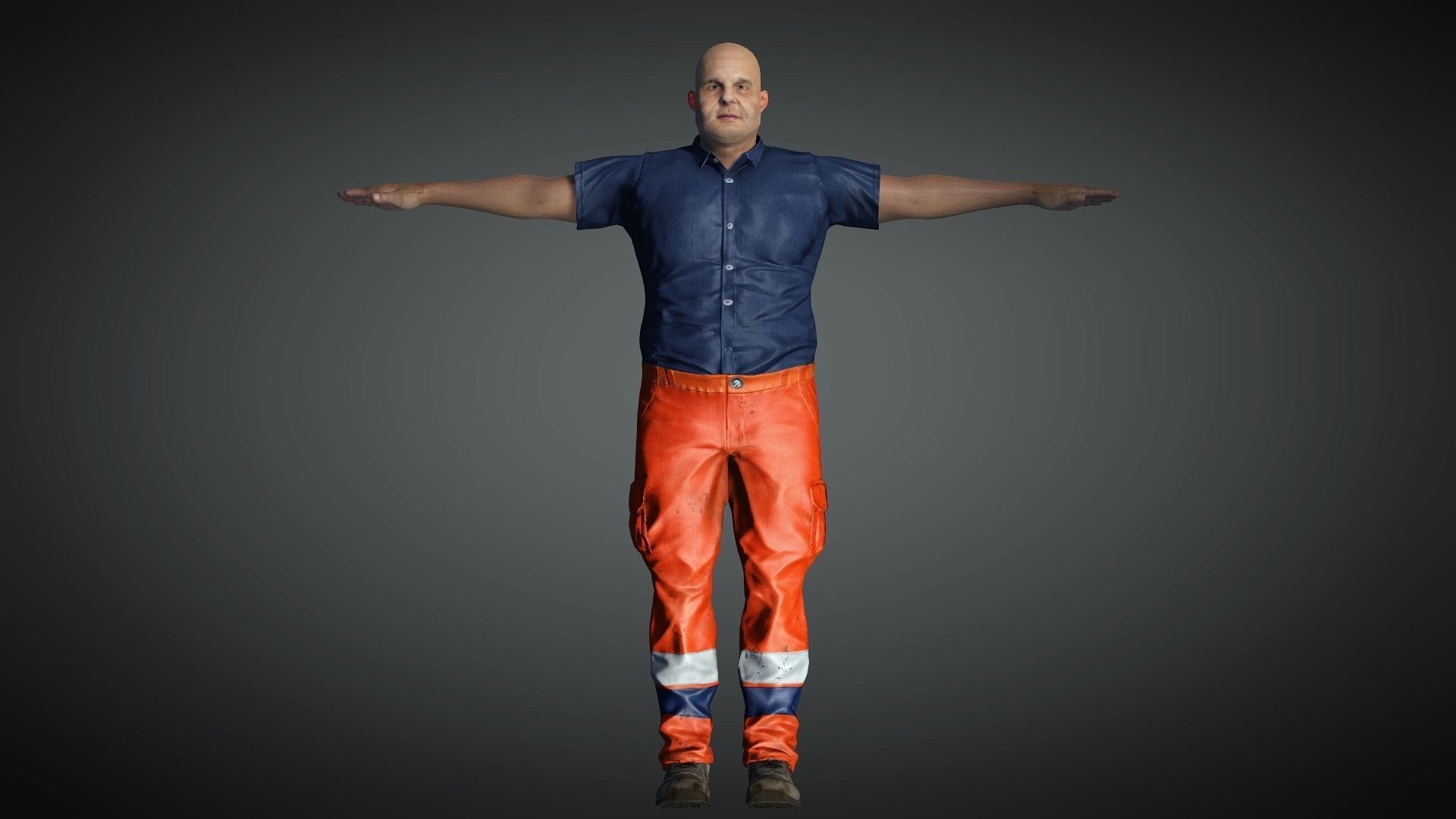 AAA Realistic Male Character 08 Low-poly 3D model_3
