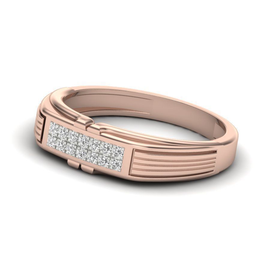 Diamond solitaire wedding engagement ring 3D print model 3D print model_12