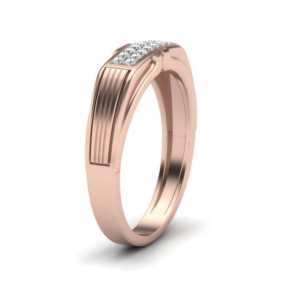 Diamond solitaire wedding engagement ring 3D print model 3D print model_11