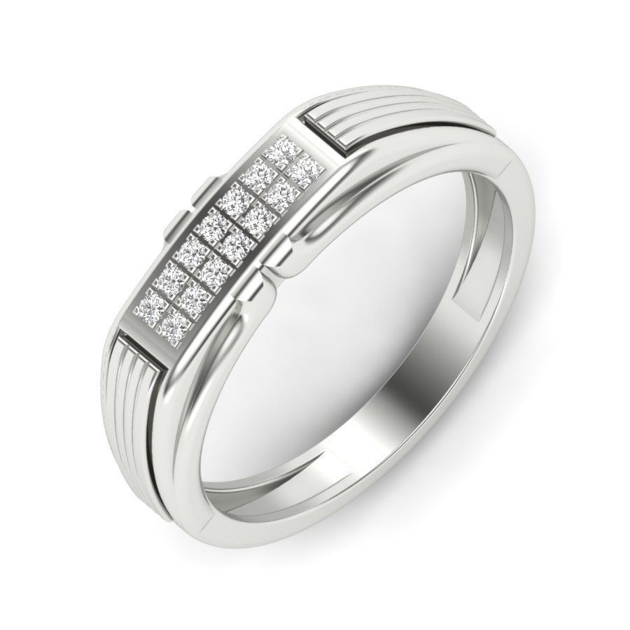 Diamond solitaire wedding engagement ring 3D print model 3D print model_17