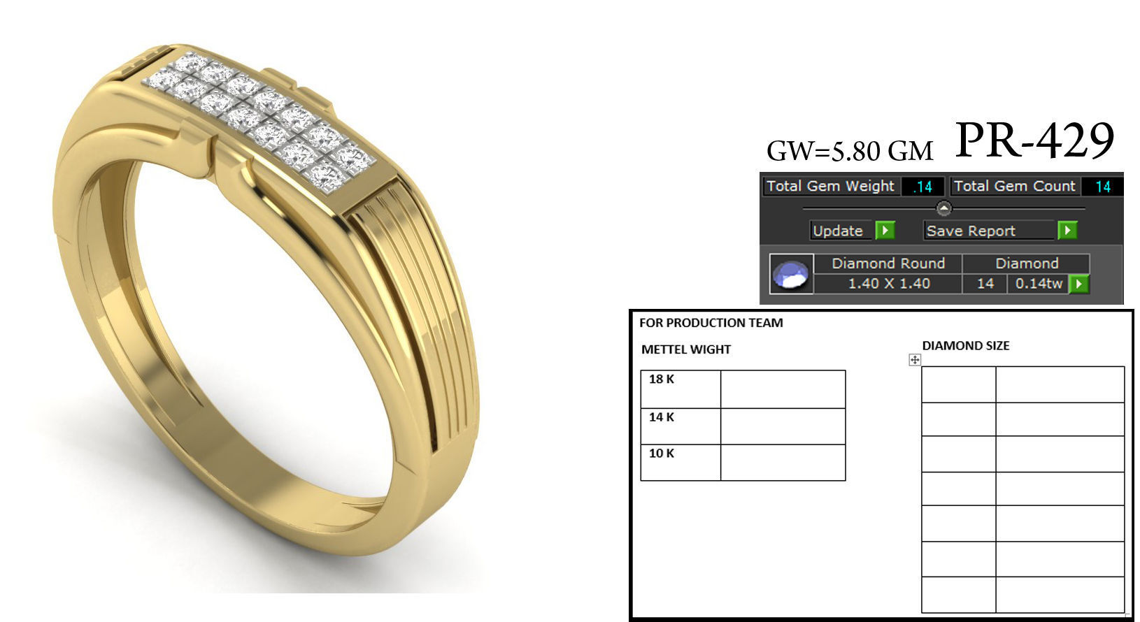 Diamond solitaire wedding engagement ring 3D print model 3D print model_6