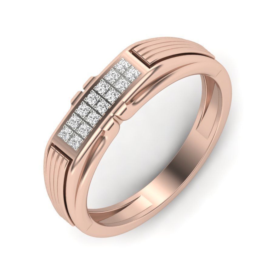 Diamond solitaire wedding engagement ring 3D print model 3D print model_9