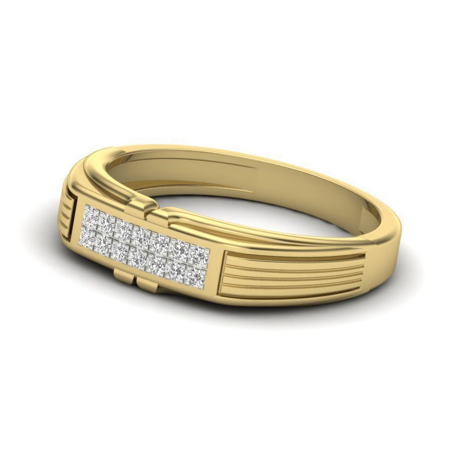 Diamond solitaire wedding engagement ring 3D print model 3D print model_5