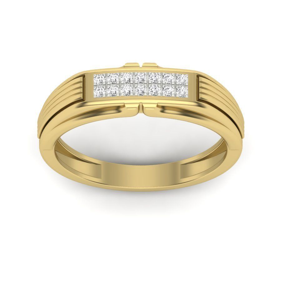 Diamond solitaire wedding engagement ring 3D print model 3D print model_2