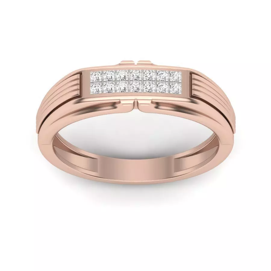 Diamond solitaire wedding engagement ring 3D print model 3D print model_0