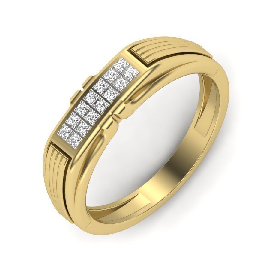 Diamond solitaire wedding engagement ring 3D print model 3D print model_1