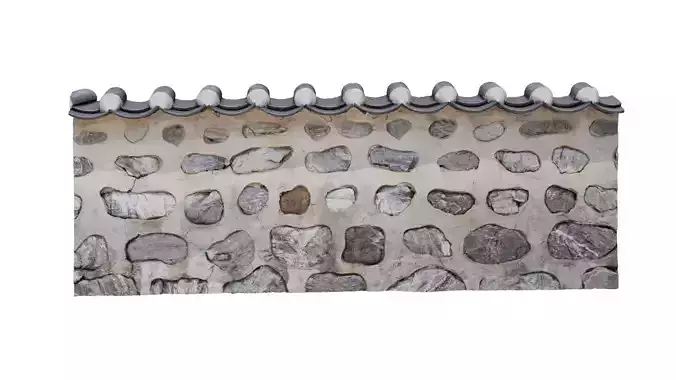 Korean style stone wall 3D model