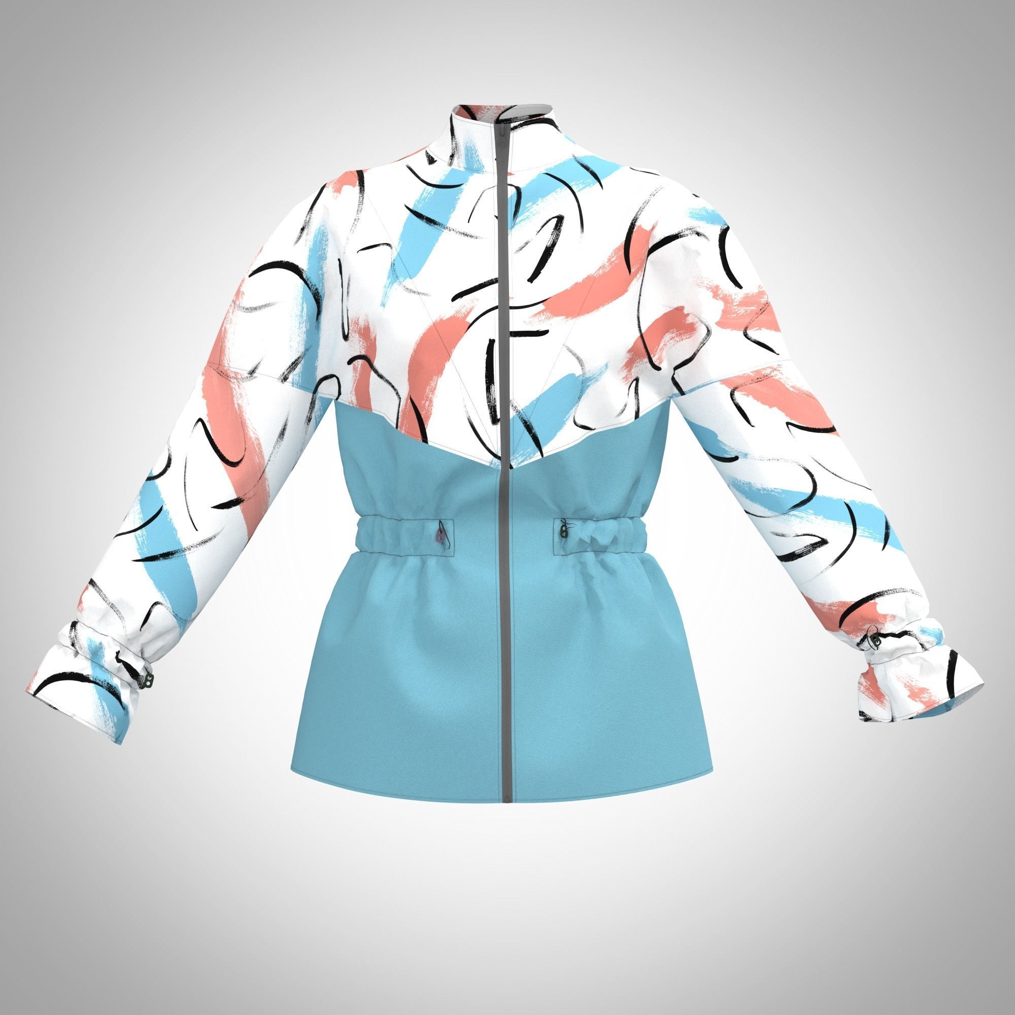 Ladies anorak jacket 3D model_2