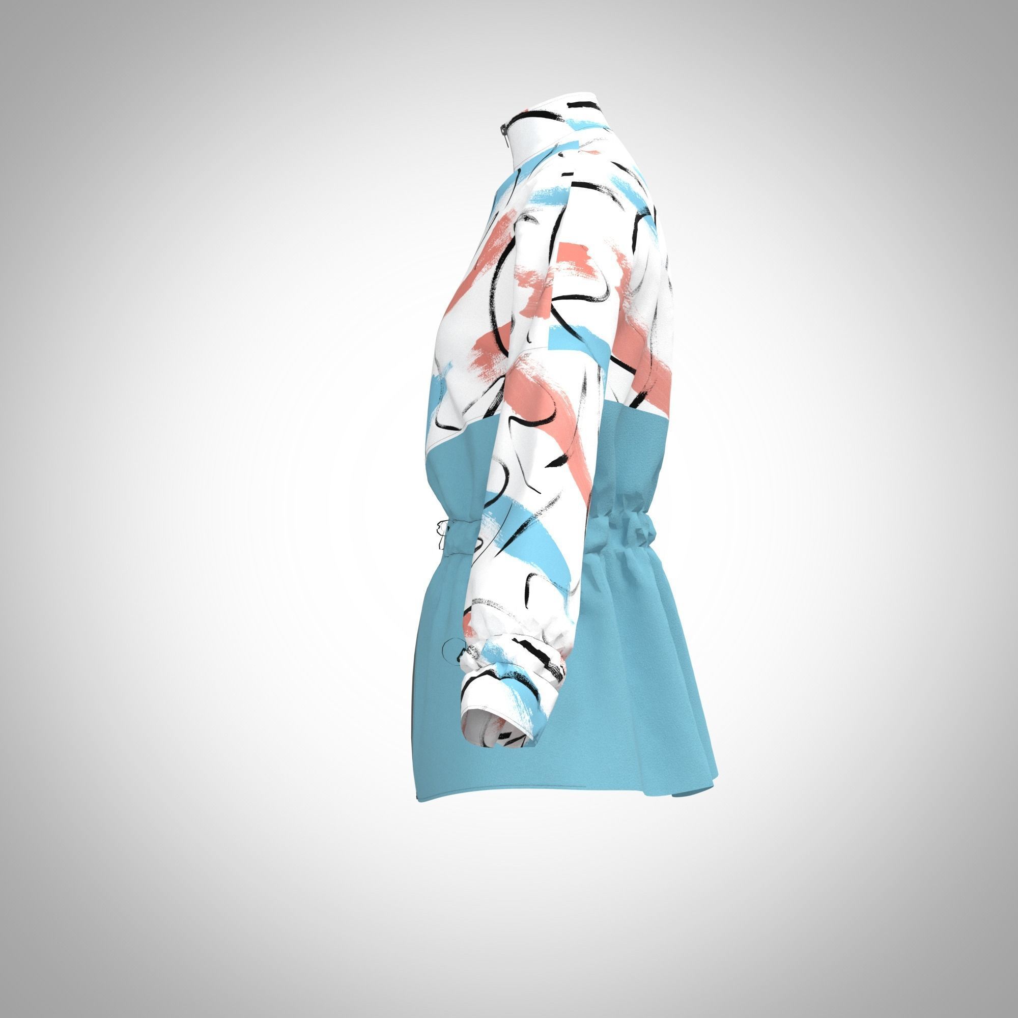 Ladies anorak jacket 3D model_8