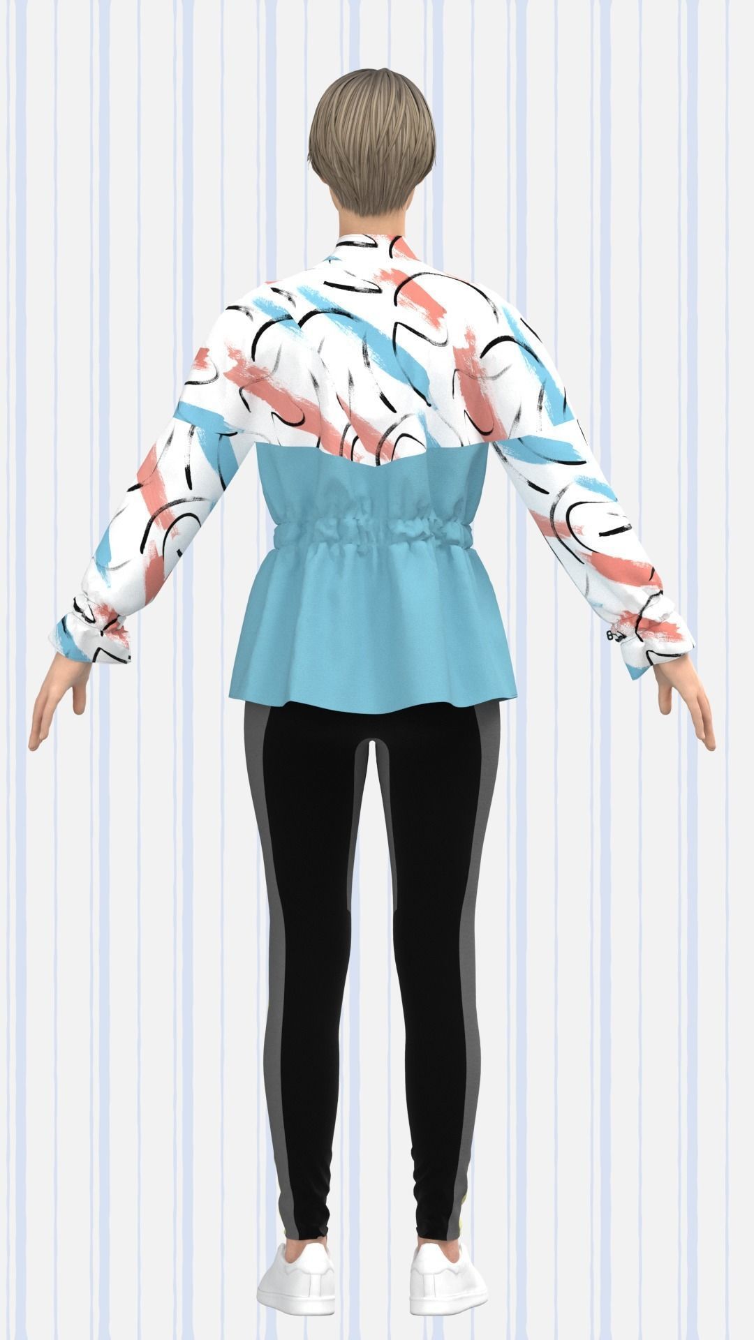 Ladies anorak jacket 3D model_1