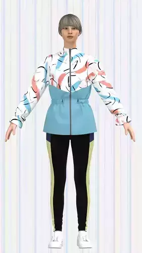 Ladies anorak jacket 3D model Ladies anorak jacket 3D model